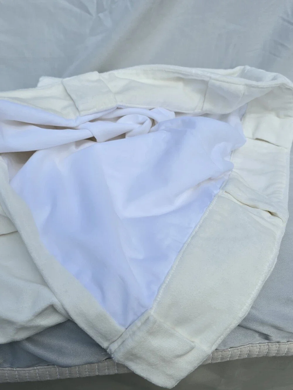 Quince 48x96 Room Darkening 100% Cotton Velvet Ivory 1 Panel Curtain 48